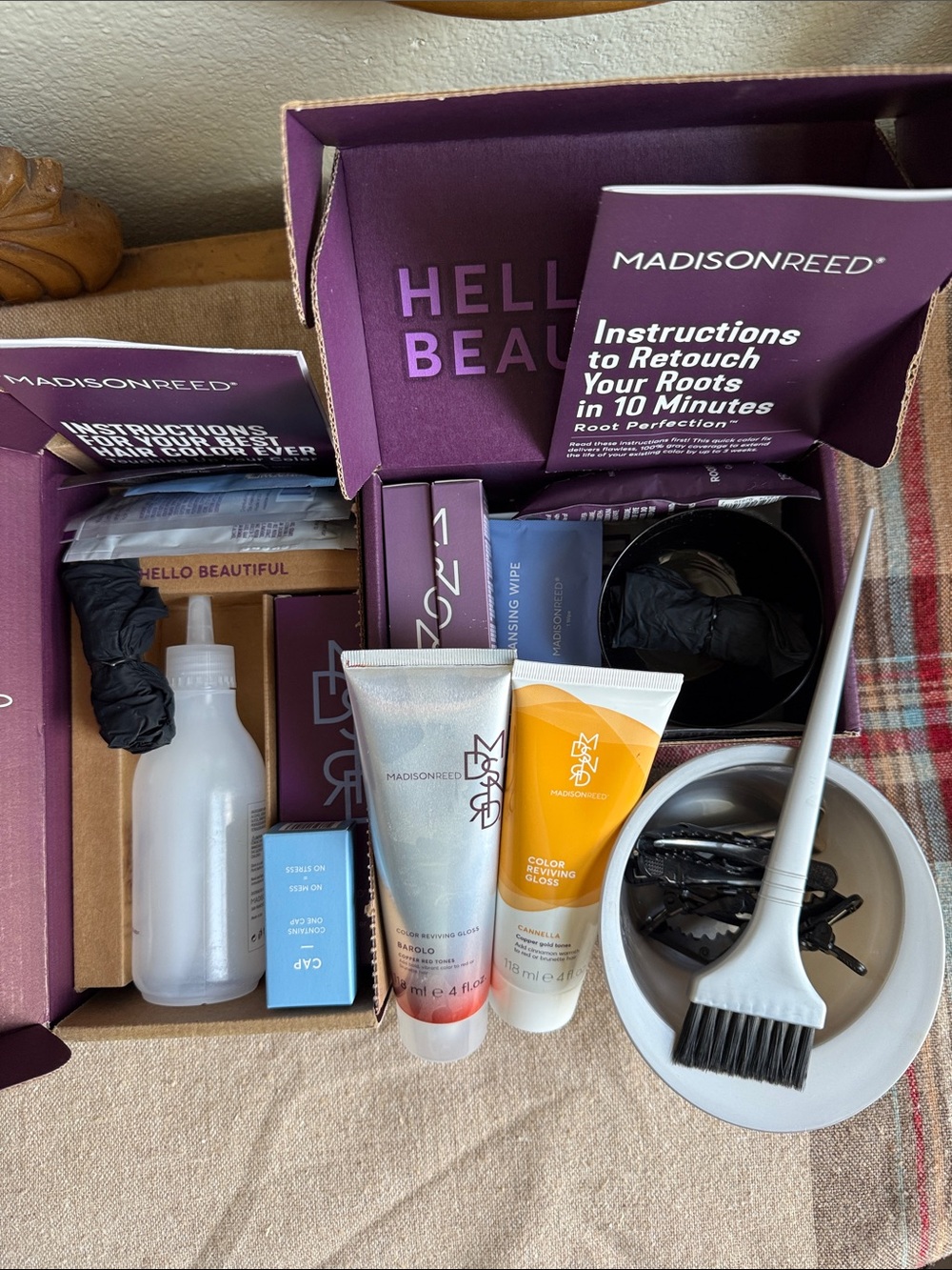 Madison Reed Hair Color Lot— Trieste Red, Red root tx, gloss Barolo & Cannella